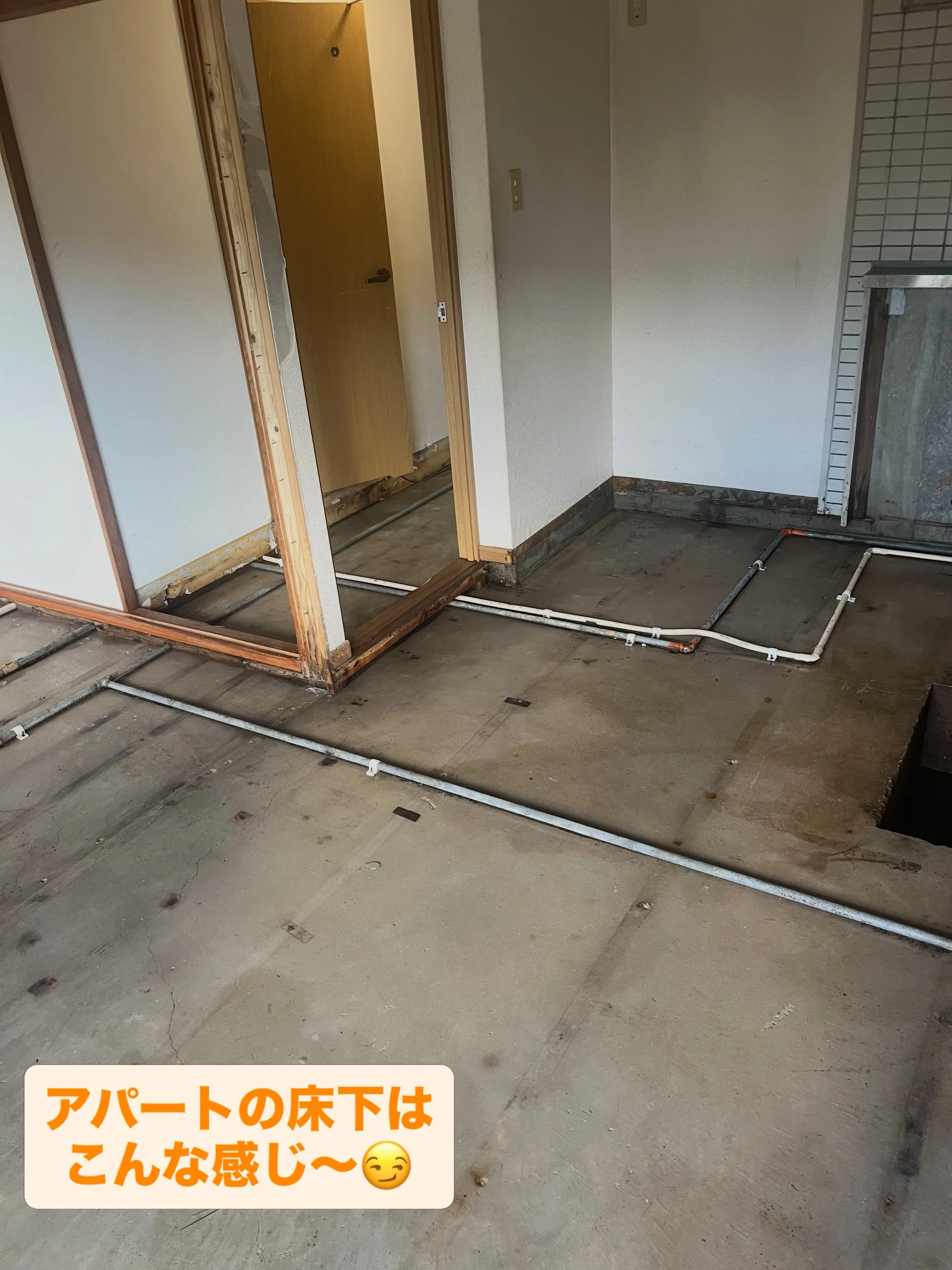 本日は先日、弊社で全解体した現場の床洗浄、消毒を行いました！...
